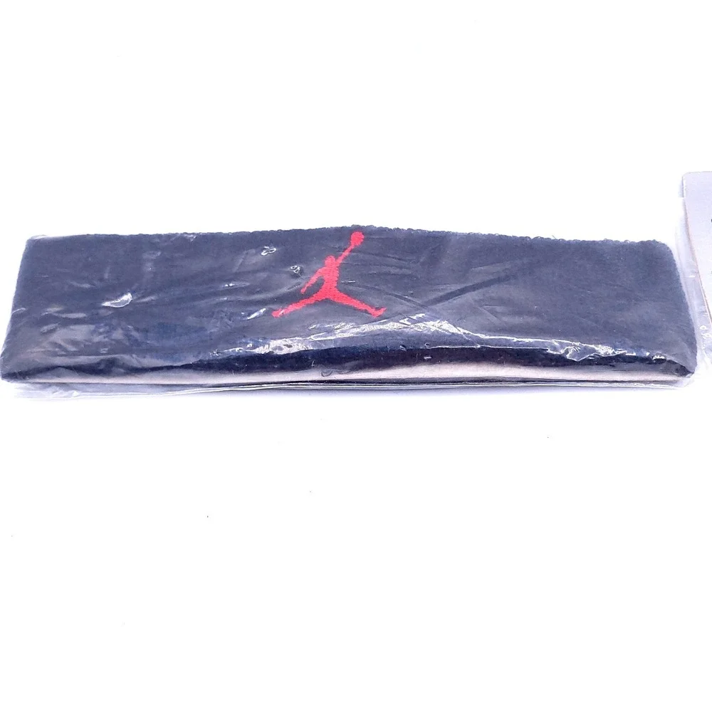 Vintage Jordan Jumpman Headband Black with Red Logo Training Stretch Unisex